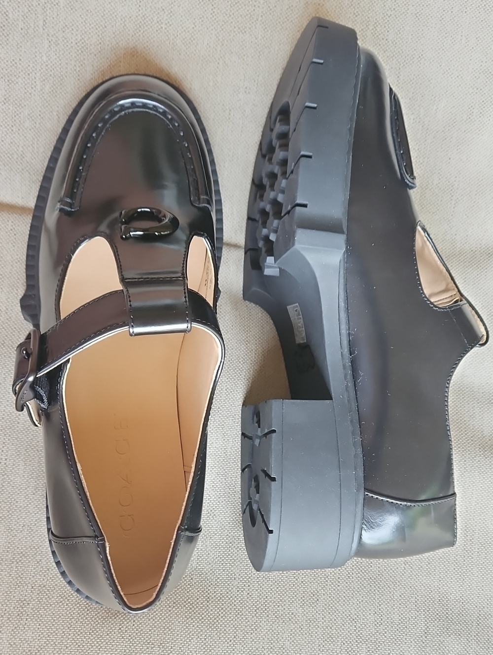 Coach LIV Mary Jane Black Platform Shoes Chunky Heel Padded Footbed Size 6 - Picture 11 of 11